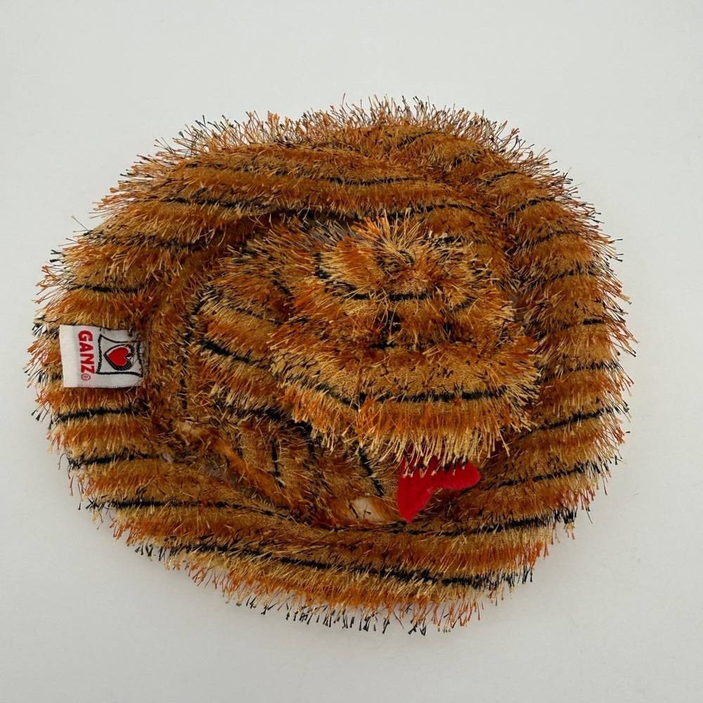 Ganz Webkinz Tiger Snake Plush Orange Black Striped Eyelash Yarn Spotted Belly